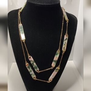 Vtg. Long Acrylic Lucite Necklace